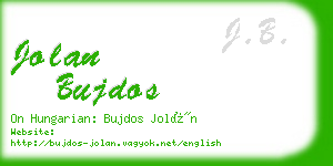 jolan bujdos business card